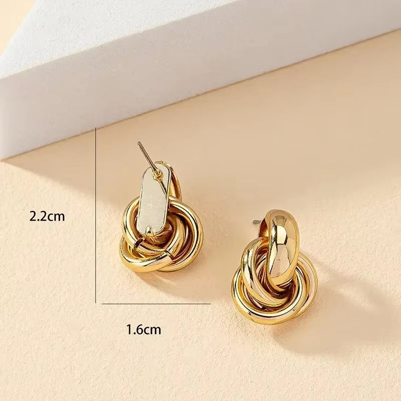 Knot Hoop Earring Shiny Plating Daily Wear Jewelry