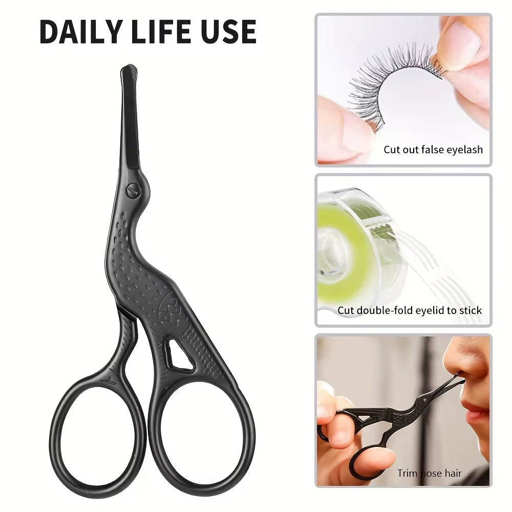 Round Head Stainless Steel scissors for Eyebrows Nose Hair Beard Ear Hair Eyebrow Scissors