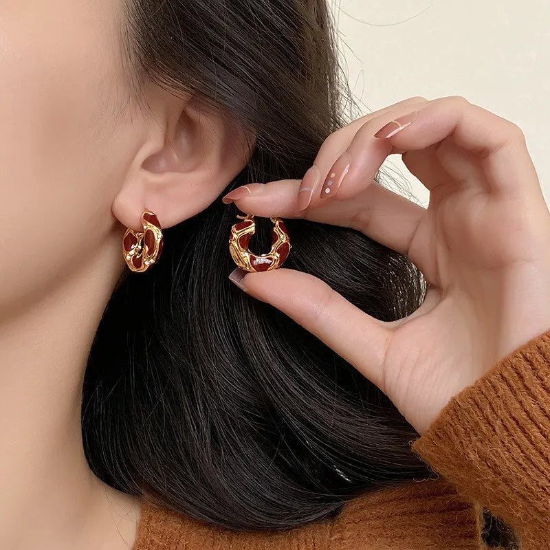 Leopard Print U-Shaped Ear Buckle Earrings Party and Daily Wear Fashion