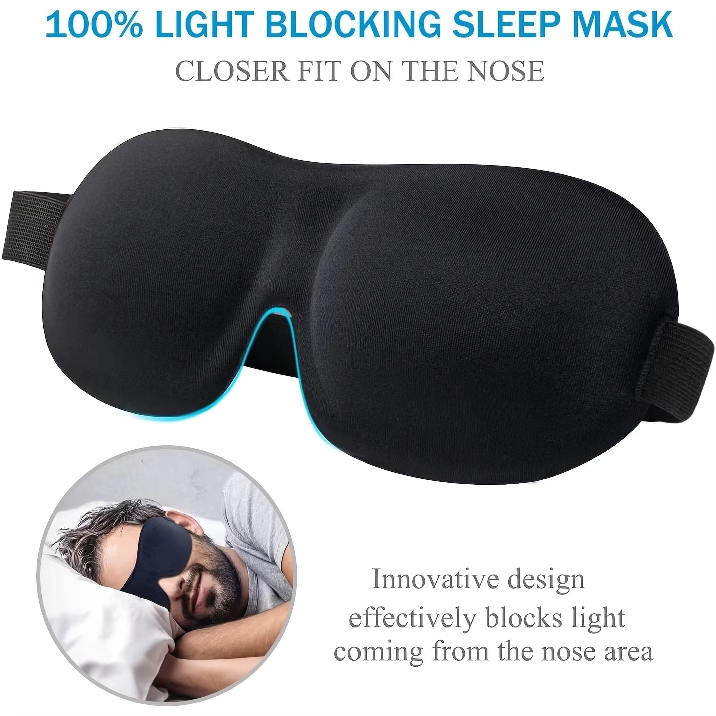 Sleep Mask 100% Light Blocking Eye Mask Ultra-Soft Skin-Friendly Material