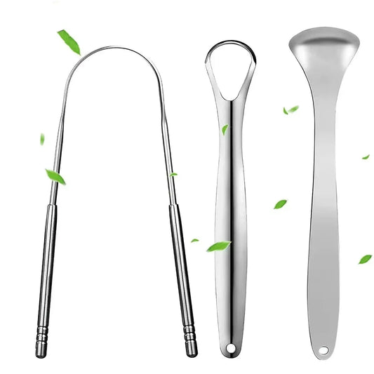 Premium 1Pcs/3Pcs Metal Tongue Scraper Cleaner for Adults & Kids
