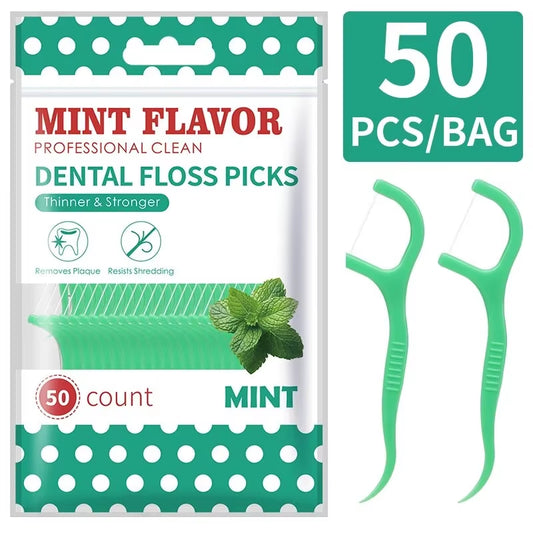 200Pcs Dental Floss and Plastic Toothpicks for One-Time Cleaning of Dental Gaps