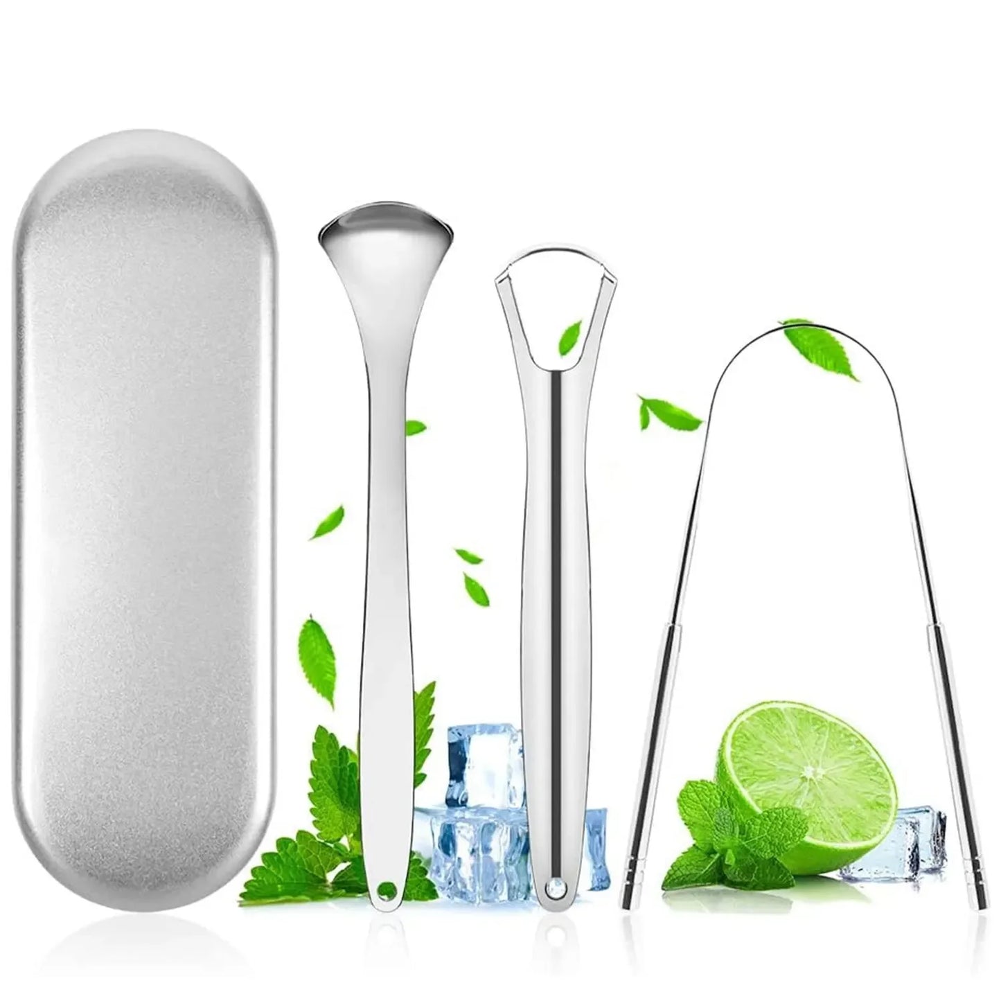 Premium 1Pcs/3Pcs Metal Tongue Scraper Cleaner for Adults & Kids