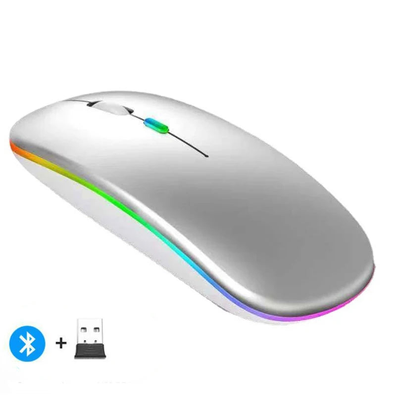 Rechargeable Wireless Mouse 2.4Ghz Dual Modes with Nano Receiver