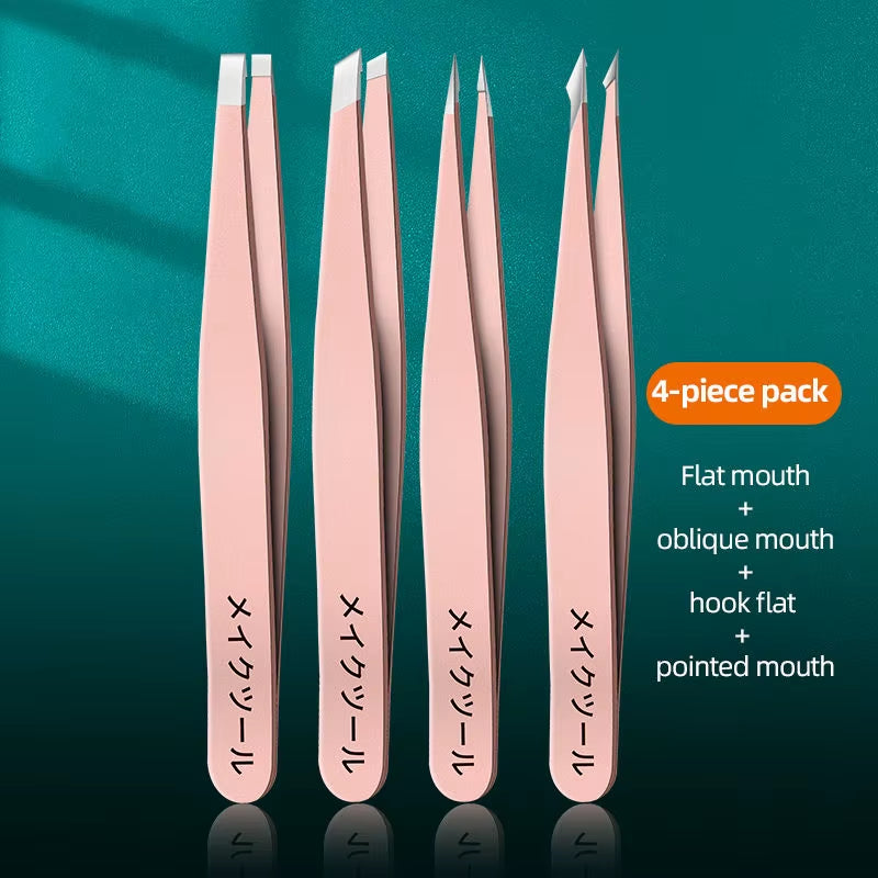 4Pcs Set Professional Tweezers Set