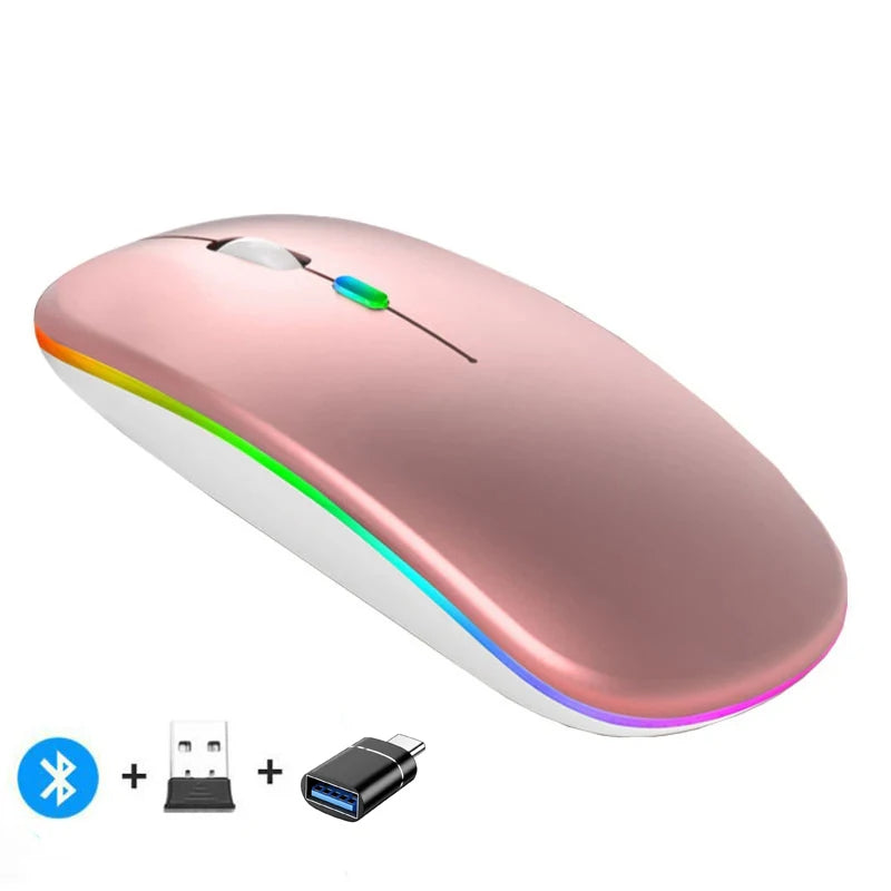 Rechargeable Wireless Mouse 2.4Ghz Dual Modes with Nano Receiver