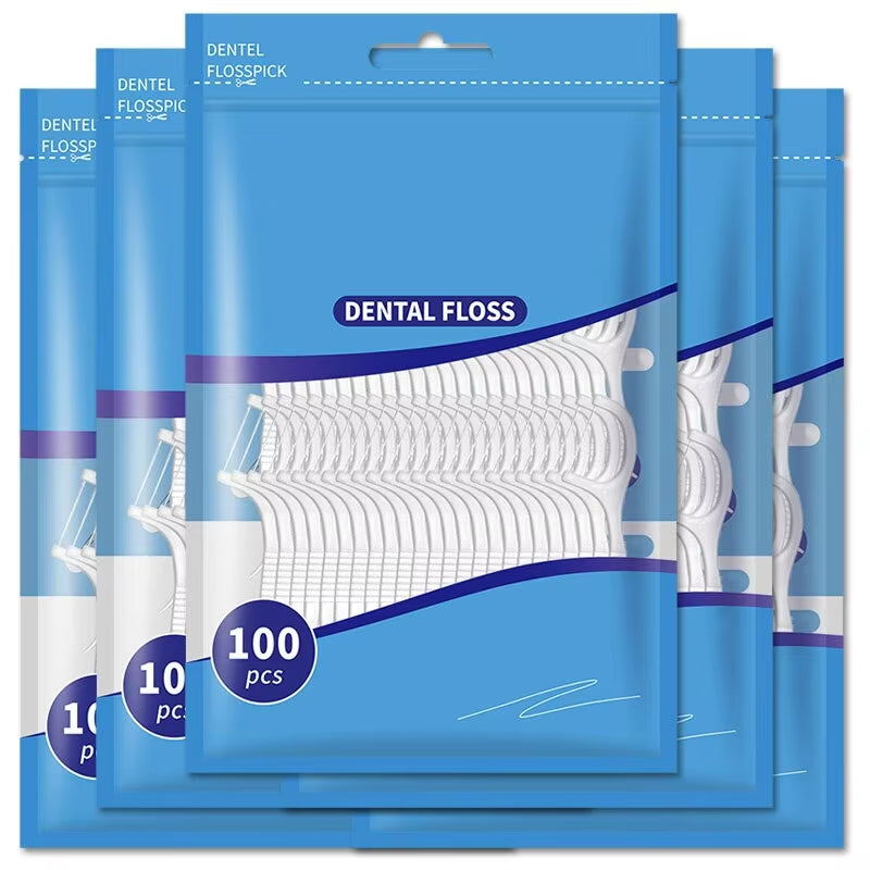 200Pcs Dental Floss and Plastic Toothpicks for One-Time Cleaning of Dental Gaps