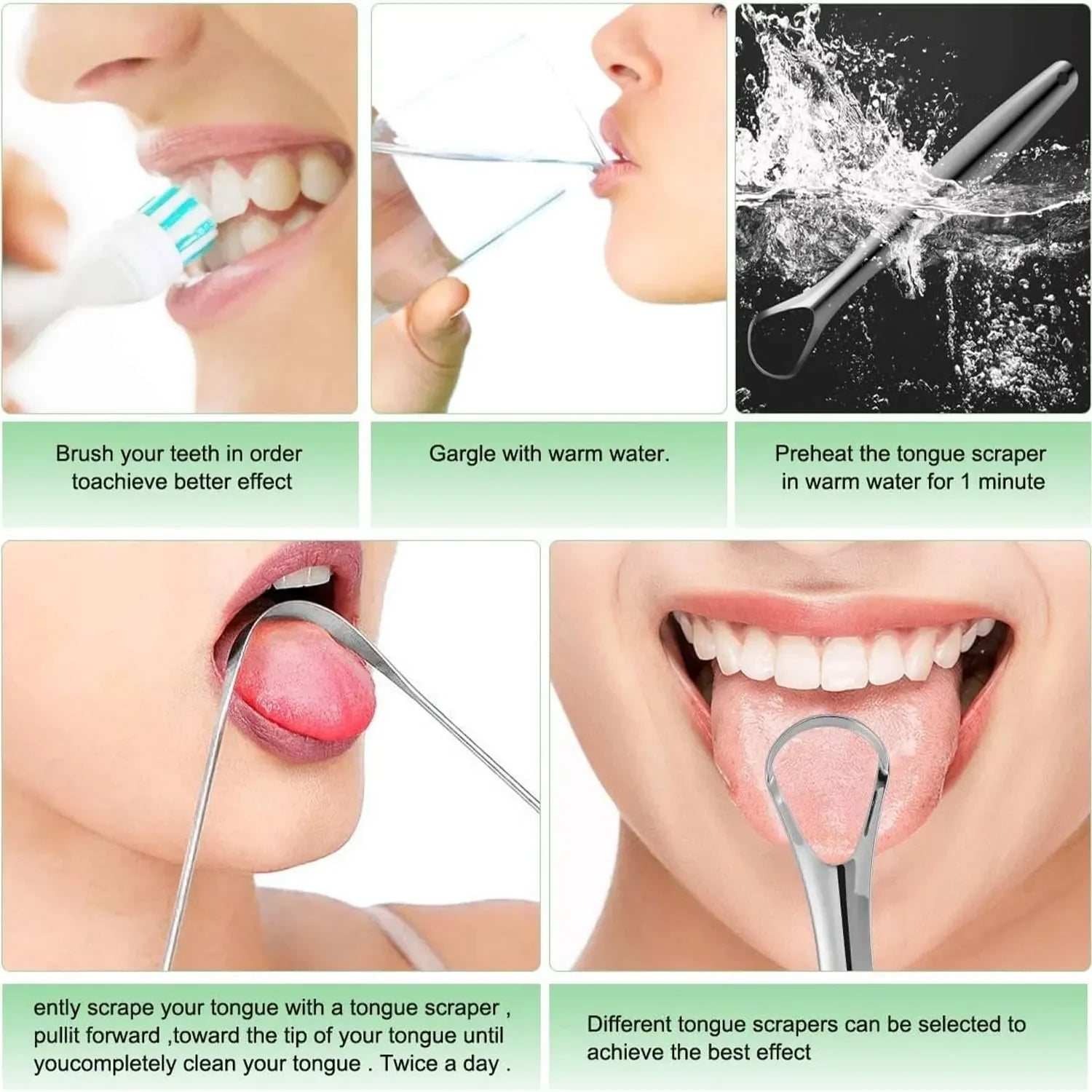 Premium 1Pcs/3Pcs Metal Tongue Scraper Cleaner for Adults & Kids