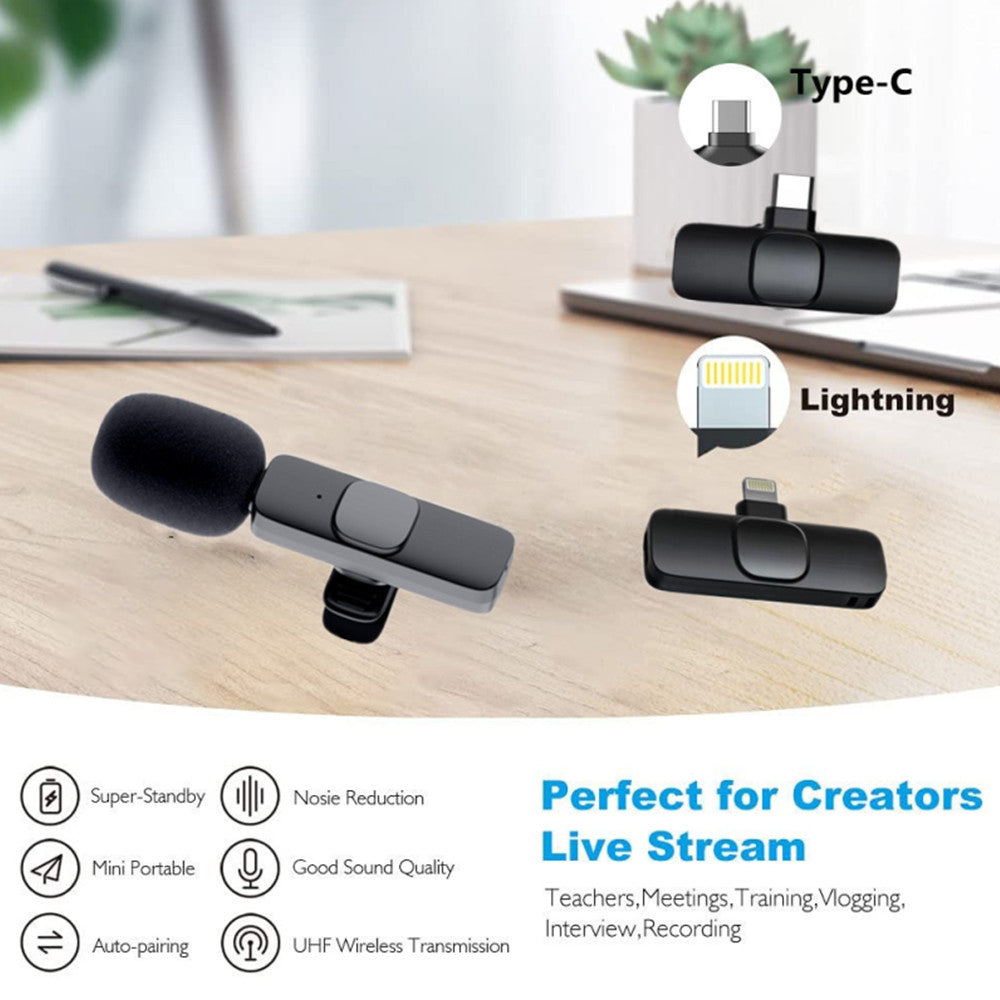 Wireless Mini Mic for iPhone and Android, Long Battery Life
