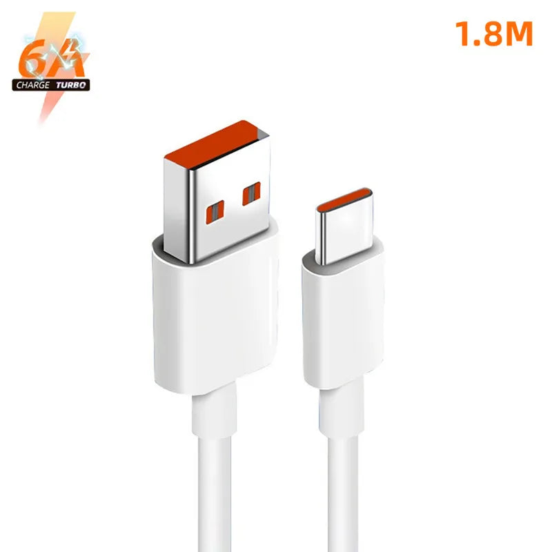 6A Usb Type C Cable Charger 120W Turbo Fast Charging