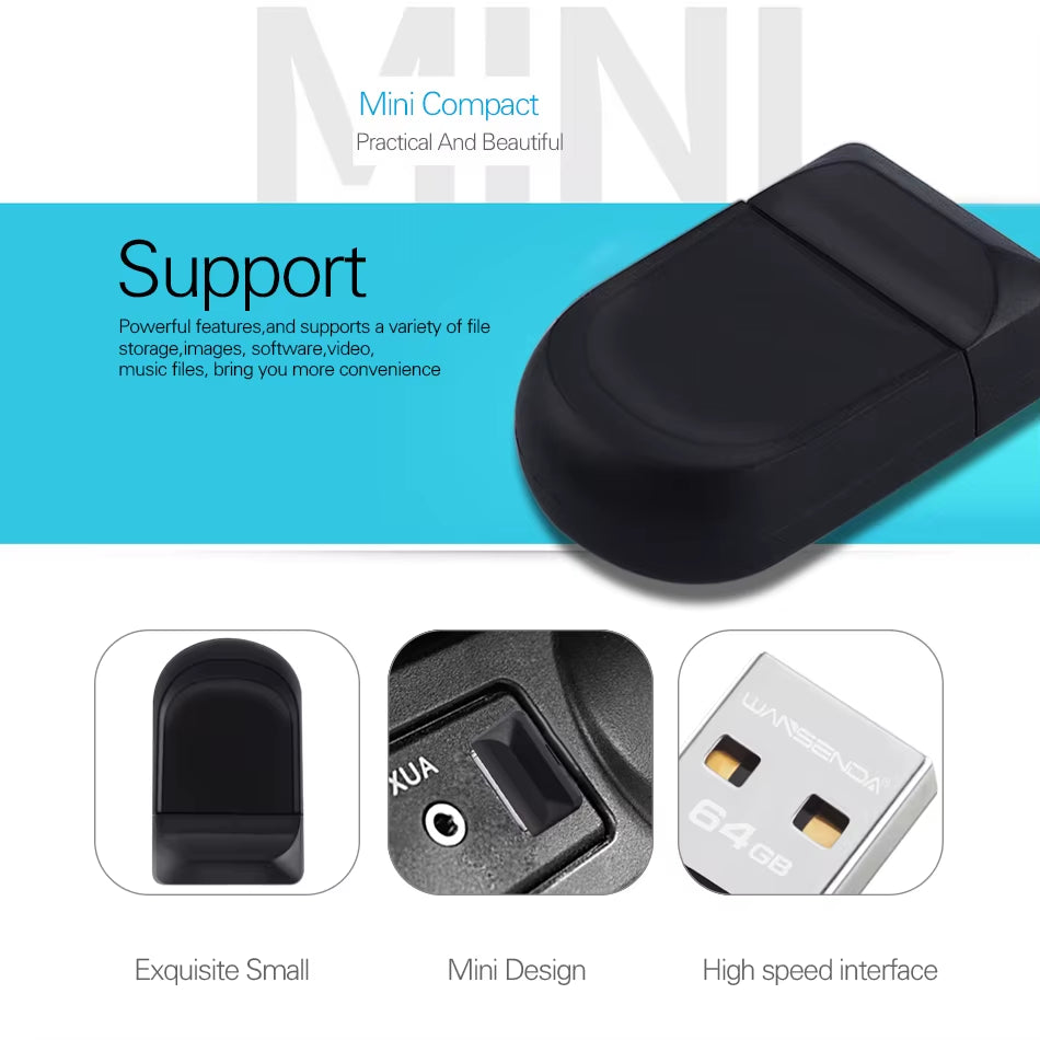 Super Mini USB Flash Drive 64GB 32GB 16GB 8GB 4GB USB 2.0