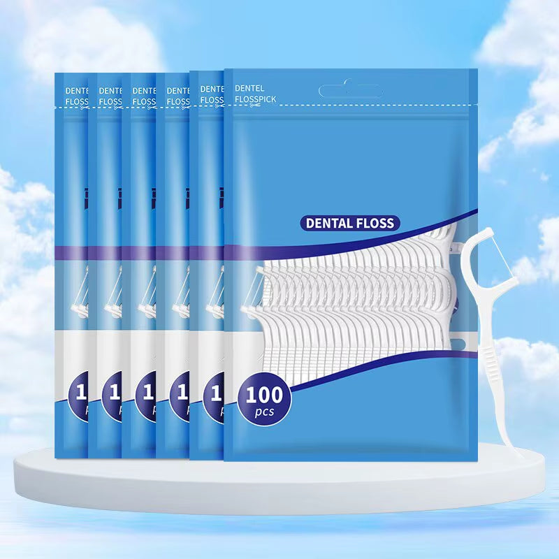 200Pcs Dental Floss and Plastic Toothpicks for One-Time Cleaning of Dental Gaps