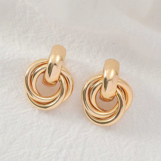 Knot Hoop Earring Shiny Plating Daily Wear Jewelry