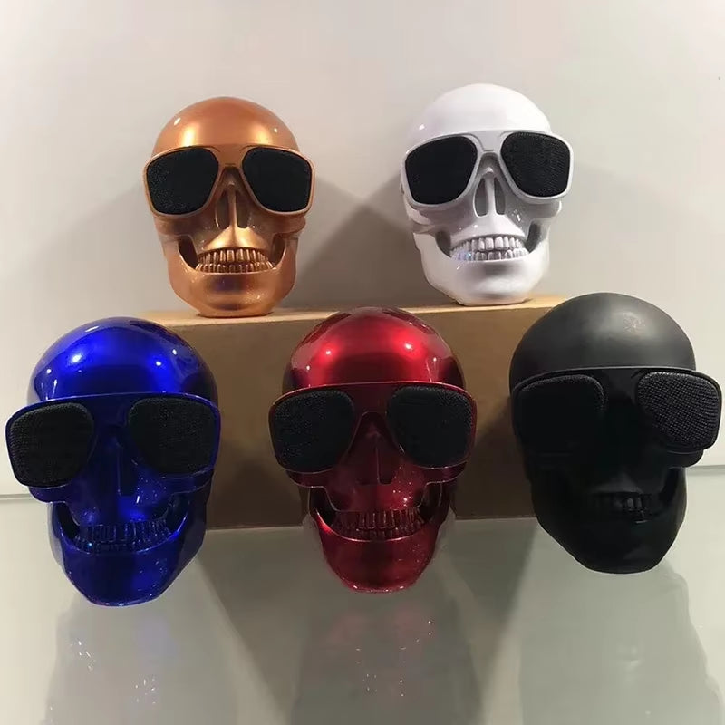 Portable Mini Bluetooth HD Stereo Skull Head Speaker