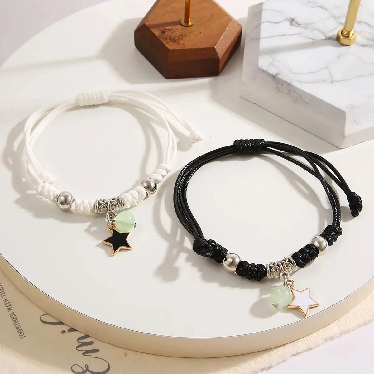 2PC Fashion Luminous Beads Bracelet