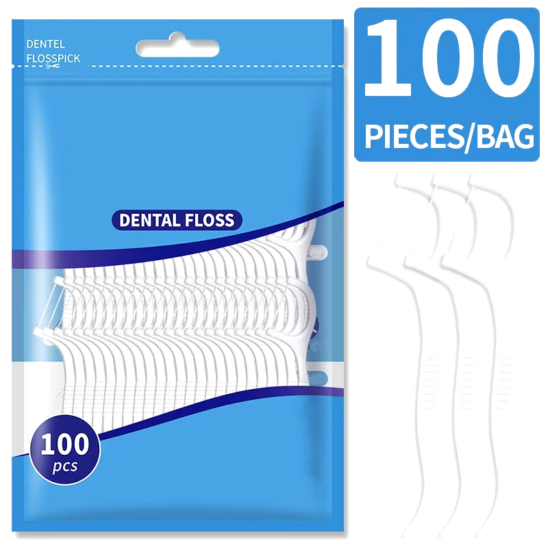 200Pcs Dental Floss and Plastic Toothpicks for One-Time Cleaning of Dental Gaps