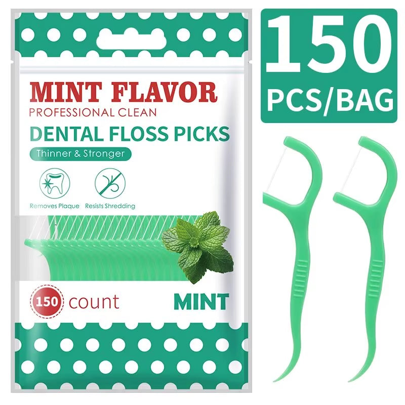 200Pcs Dental Floss and Plastic Toothpicks for One-Time Cleaning of Dental Gaps