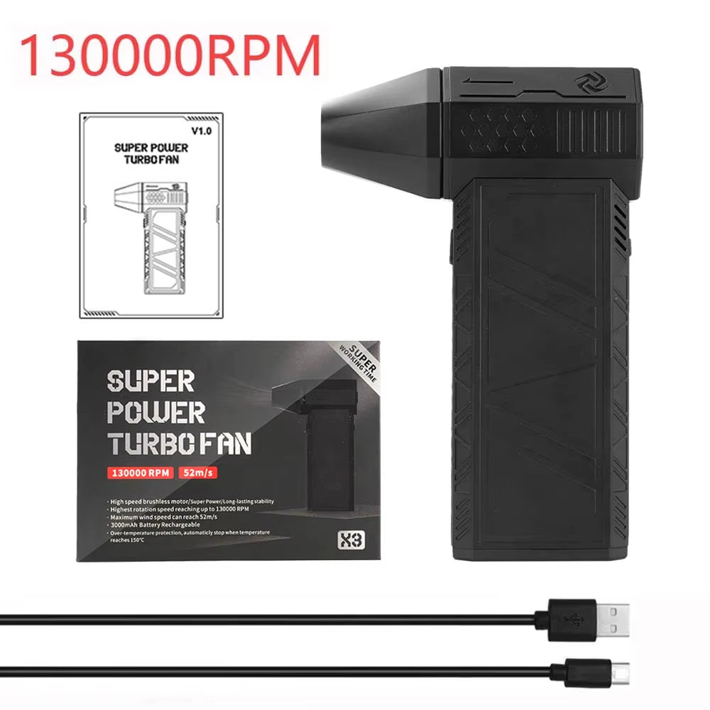 Mini Turbo Jet Fan Electric Air Duster with 1&3 Gear Adjustable Speed 130000RPM