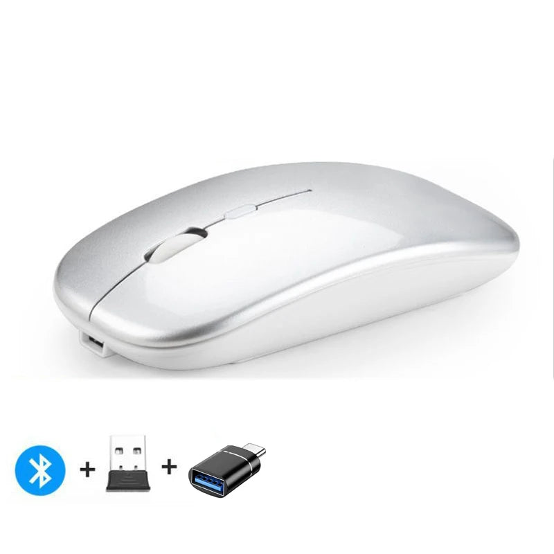Rechargeable Wireless Mouse 2.4Ghz Dual Modes with Nano Receiver