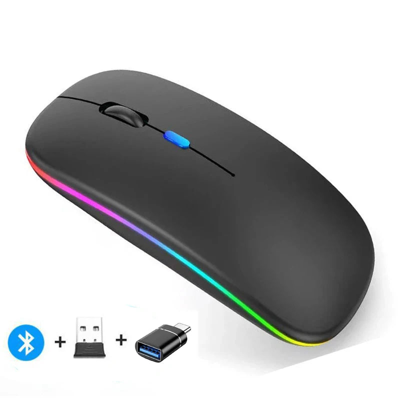 Rechargeable Wireless Mouse 2.4Ghz Dual Modes with Nano Receiver