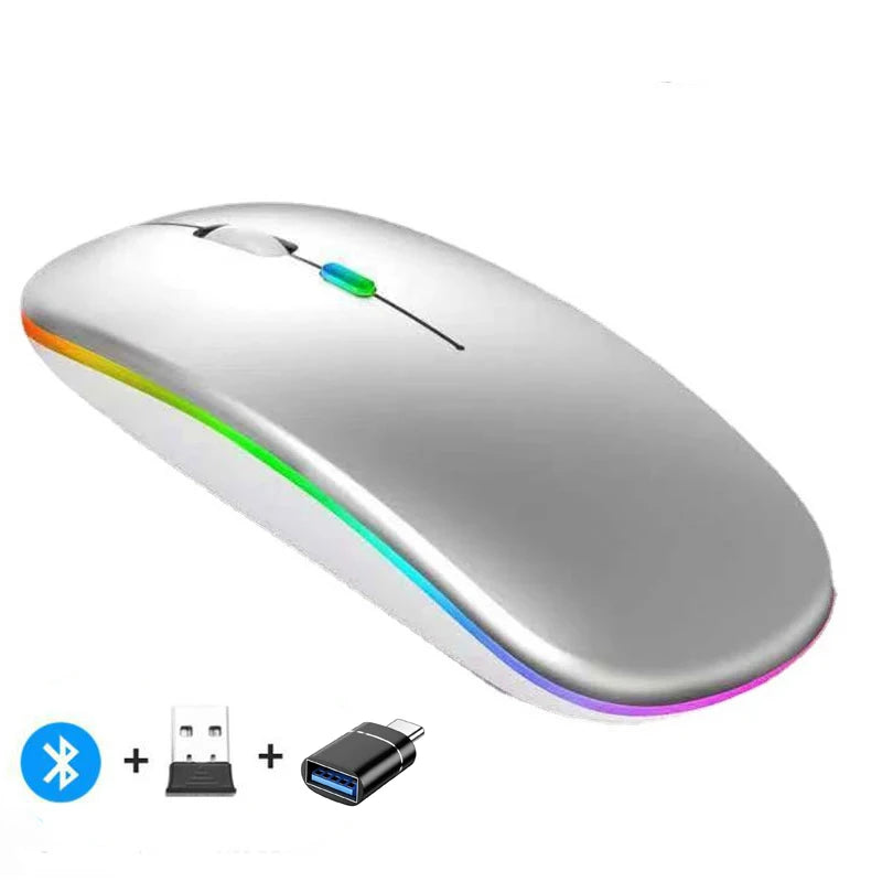 Rechargeable Wireless Mouse 2.4Ghz Dual Modes with Nano Receiver