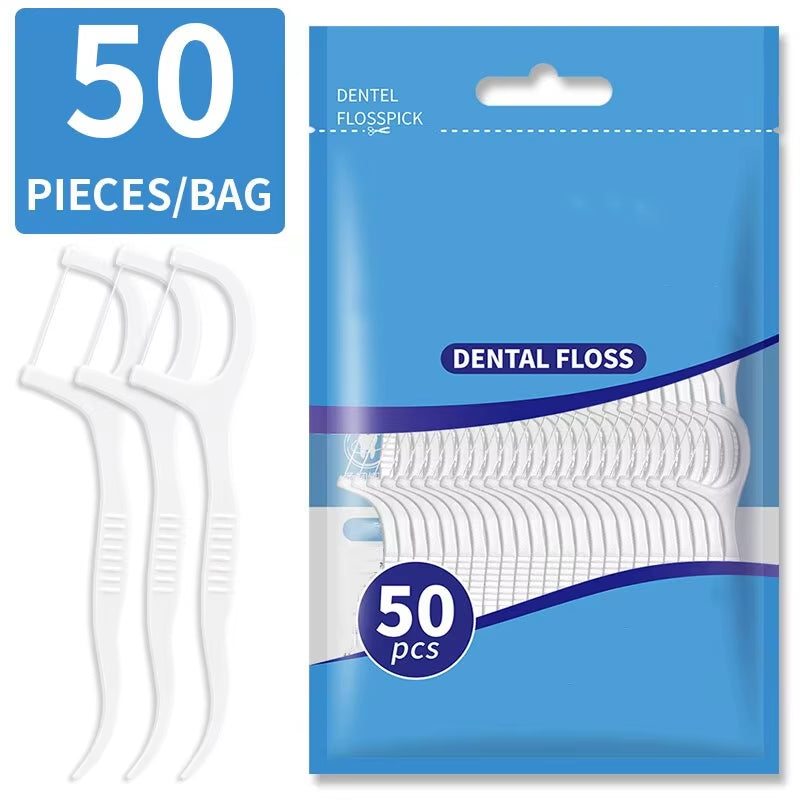 200Pcs Dental Floss and Plastic Toothpicks for One-Time Cleaning of Dental Gaps