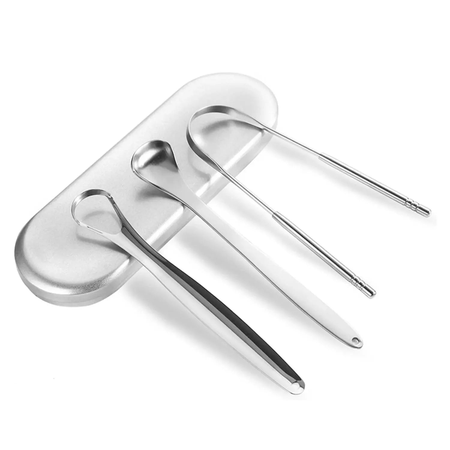 Premium 1Pcs/3Pcs Metal Tongue Scraper Cleaner for Adults & Kids