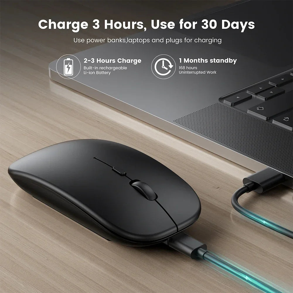Rechargeable Wireless Mouse 2.4Ghz Dual Modes with Nano Receiver